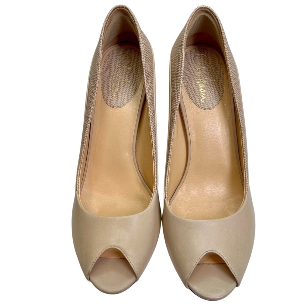 Cole Haan Leather Peep Toe Wedge Heels Size 9.5